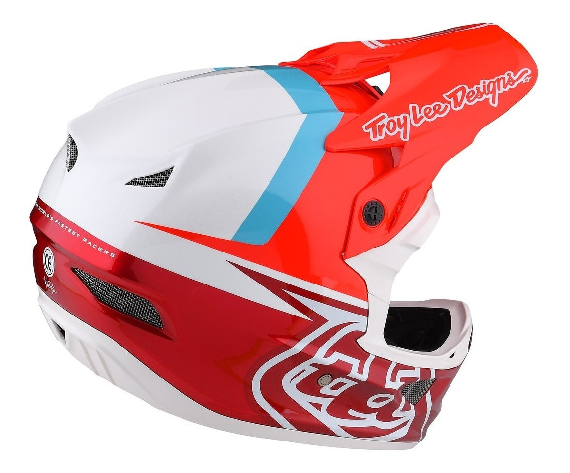 Casco Troy Lee Designs D3 Fiberlite Slant Red